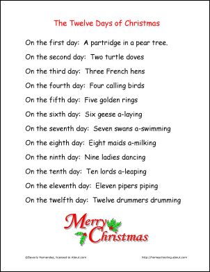 The 12 Days Of Christmas 12 Days Of Christmas Lyrics, Christmas Carols Lyrics, Christmas Carols Songs, Christmas Songs Lyrics, Christmas Caroling, Christmas Poem, Xmas Songs, 12 Days Of Xmas, Christmas Lyrics