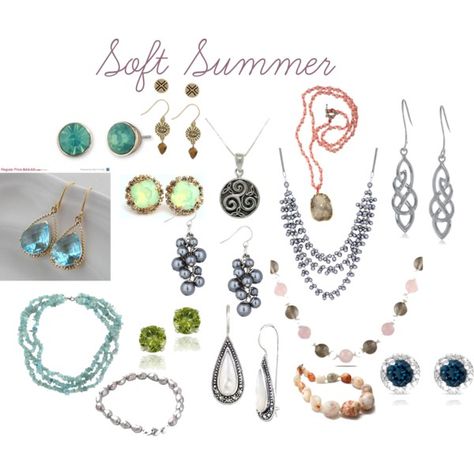 soft summer jewelry by expressingyourtruth on Polyvore featuring moda, Lonna & Lilly, Pearlz Ocean, J by Jasper Conran, Lord & Taylor, Dolce Giavonna, Glitzy Rocks, Miadora, Carolina Glamour Collection and The Sak Summer Jewlery, Soft Summer Fashion, Polyvore Summer, Soft Summer Palette, Soft Summer Color Palette, Soft Summer Colors, Summer Aesthetics, Jasper Conran, Summer Soft