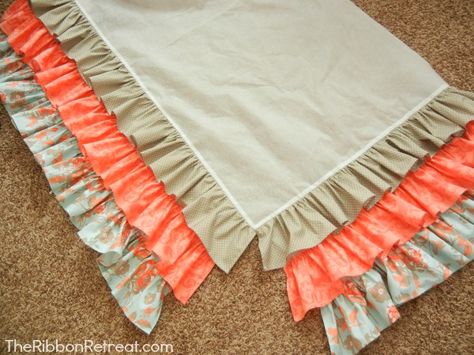 Ruffled Crib Skirt Tutorial - The Ribbon Retreat Blog Crib Skirt Diy, Crib Skirt Tutorial, Diy Crib Bedding, Crib Dust Ruffle, Cover Ottoman, Bedskirts, Make A Bed, Ruffle Crib Skirt, Diy Ruffle