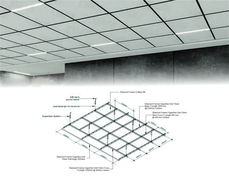 Modular Ceiling Systems, Grid Ceiling Systems, Frames Drawing Suspended Ceiling Systems, Suspended Ceiling Lights, Grid Ceiling, Ceiling Grid, Garden Paving, Ceiling System, Ceiling Detail, Suspended Ceiling, Ceiling Installation