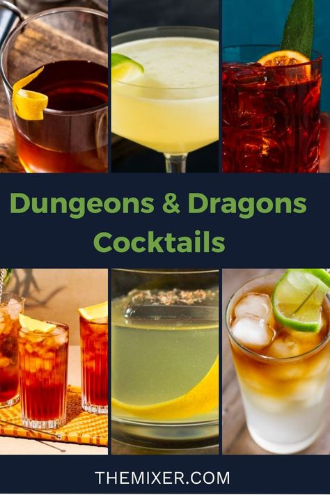 Dnd Inspired Drinks, Dragon Themed Drinks, Dnd Inspired Cocktails, Medieval Cocktails, Dnd Themed Cocktails, Dnd Cocktail Recipes, D&d Cocktails, Dungeon Meshi Recipes, Dungeons And Dragons Drinks