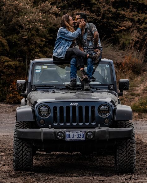 Jeep Photoshoot, Car Engagement Photos, Car Photoshoot, Beauty Movie, Blue Jeep, Black Jeep, Instagram Graphic, Bobber Motorcycle, Sports Bikes Motorcycles