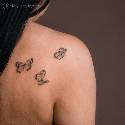 butterflies Butterfly Tattoo Shoulder Blade, Butterfly Tattoo Shoulder, Tattoo On Shoulder Blade, Tattoo Shoulder Blade, Line Animals, Butterfly Tattoo On Shoulder, Tattoo On Shoulder, Shoulder Blade Tattoo, Tattoo Shoulder