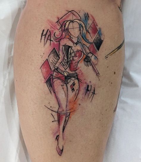 Harley Quinn's Tattoos, Harley Queen Tattoo, Dc Tattoo Ideas, Tattoo Harley Quinn, Harley Quinn Tattoo Ideas, Harley Quinn Tattoo Design, Harley Quinn Tattoos, Fandom Tattoos, Dc Tattoo