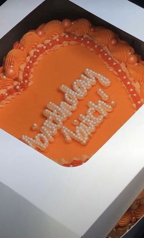 21st Birthday Orange Theme, Orange 21st Birthday Cake, Orange Birthday Cake For Women, Orange Theme Birthday Cake, Pink And Orange Bday Cake, Orange Heart Cake, Orange Sweet 16, Orange Color Cake Birthday, Dr Inspiration