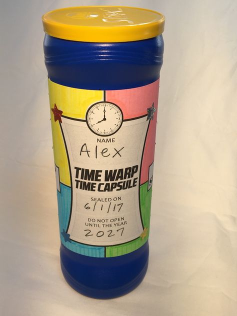 Time Warp Time Capsule -- Day 4 #VBScraft at #TimeLab Time Travel Crafts For Kids, Time Travel Decorations Vbs, Time Travel Decorations, Time Travel Crafts, Time Machine Decorations, Time Travel Party, Vacation Bible School Crafts, Vbs Craft Ideas, Time Capsule Kids