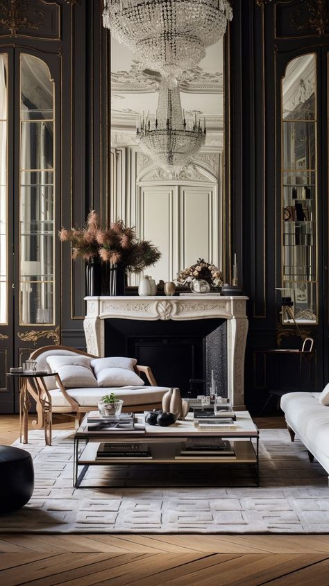 Parisian Interior Design Parisian Interior Style, Modern Parisian Interior, Townhouse Architecture, Parisian Interior Design, Interior Design Masters, Parisian Decor, Parisian Interior, Italian Interior Design, Italian Interior