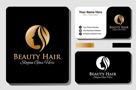 Beauty Business Cards Salons, Salon Gold, Feminine Luxury, Logo Nature, Beauty Salon Business Cards, Hair Salon Logos, Skincare Logo, Skin Care Business, Nature Logo