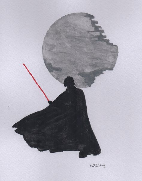 Star Wars Watercolor Easy, Starwars Watercolor, Star Wars Watercolor, Star Wars Painting, Couple Things, Watercolor Paintings Easy, Gcse Art, Star Wars Darth Vader, Easy Watercolor