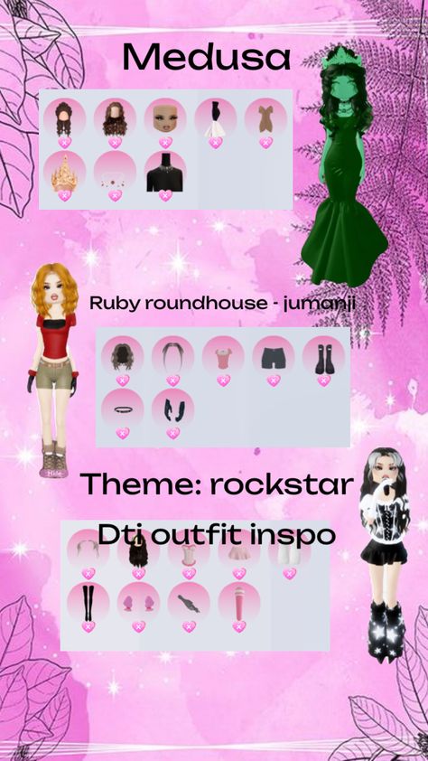 Dti inspo x Hard Dti Themes, Ruby Roundhouse, Dti Ideas, Dti Outfits, Free Play, Heavy Metal, Rock And Roll, Favorite Color, Dress To Impress