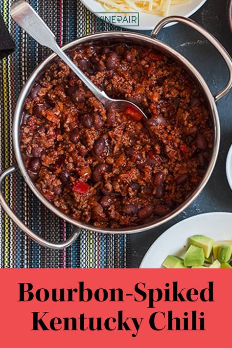 Bourbon Chili Recipe Crockpot, Chili Recipe With Beer And Cocoa, Whiskey Chili Recipe, Maple Bourbon Chili, Unique Chili Recipe Crockpot, Types Of Chili Recipes, Chili Made With Beer, Boston Beer Chili, Winning Chili Cookoff Recipe