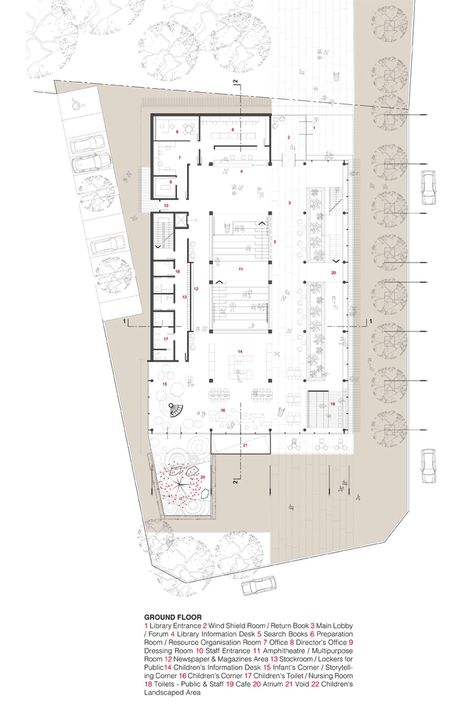 Small Library Design Architecture Plan, Library Floor Plan Layout, Library Project Architecture, Flexibility Architecture, Library Design Architecture Plan Layout, Small Library Design, Library Competition, Library Layout, Library Floor Plan