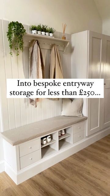 Ikea Utility Room, Ikea Hall, Ikea Mud Room, Ikea Shoe Storage, Utility Room Designs, Entrance Hall Decor, Ikea Entryway, Hallway Unit, Hallway Shoe Storage