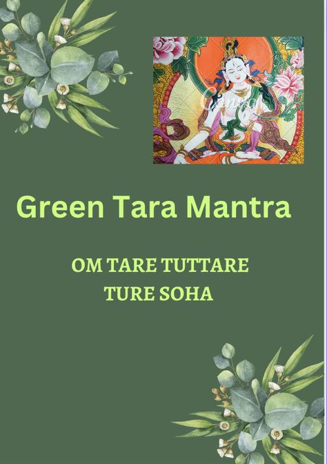 The Green Tara mantra, Om tara tuttare ture soha, is one of the most often recited in Tibetan Buddhism and is utilised as a protective veil when practitioners encounter physical or emotional difficulties.#Manifestation#happiness#adundance#LOA#PowerofAttraction Green Tara Maa, Manifestation Happiness, Mother Universe, Goddess Meaning, Tara Mantra, Green Tara Mantra, Maa Tara, Goddess Hekate, Buddhism Wallpaper