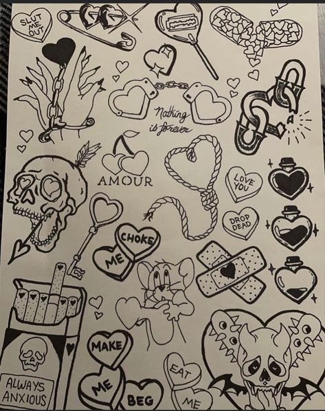 #fashion #aesthetic #tattoo Valentines Tattoo Designs, Graffiti Valentines, Valentines Flash, Valentines Tattoo, Valentine Tattoo, Lsd Art, Dc Art, Tattoo Flash Sheet, Flash Tattoos