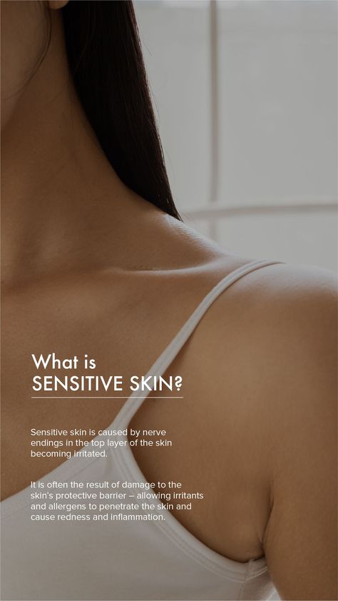 Sensitive skin is caused by nerve endings in the top layer of the skin becoming irritated. Beauty Skin Quotes, Esthetician Marketing, Skin Facts, Instagram Branding Design, Instagram Feed Planner, Skin Care Business, Skin Advice, Skincare Quotes, Aesthetic Clinic