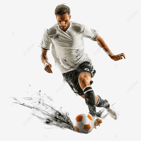 soccer player kicking the ball Kicking A Ball, Sport Posters, Football Png, Transparent Image, Soccer Player, Sports Theme, Sport Football, Business Flyer, Png Transparent