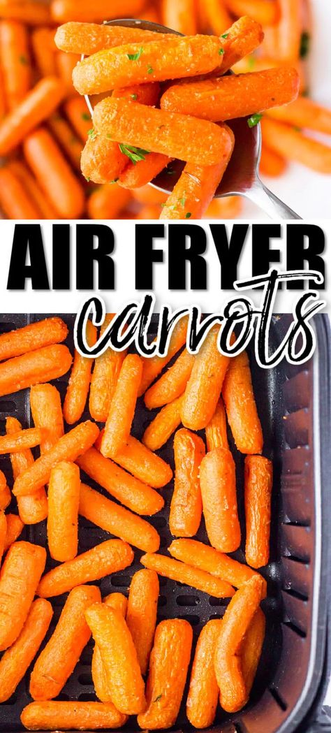 BEST AIR FRYER CARROT RECIPE Carrot Recipes Air Fryer, Carrots In Air Fryer, Air Fryer Carrots Recipe, Air Fryer Roasted Carrots, Cooked Baby Carrots, Air Fryer Carrots, Tuna Stuffed Tomatoes, Carrot Recipe, Future Chef