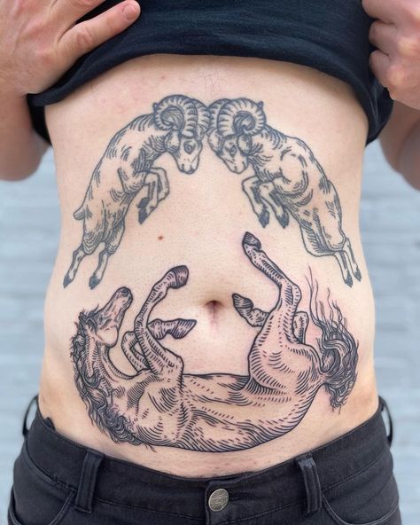 Stomach Tattoo Men Ideas, Stomach Tattoo Men, Katy Wiedemann, Stomach Tattoo Designs, Tattoo Men Ideas, Owl Feather Tattoos, Lower Stomach Tattoos, Tummy Tattoo, Maching Tattoos