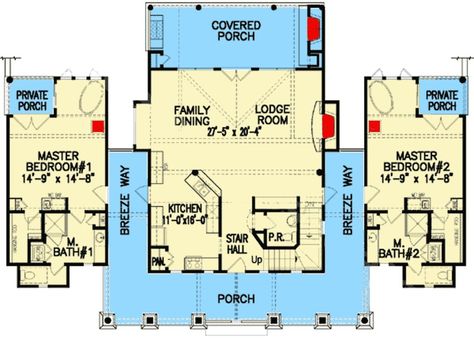 2 master bedroom floor plans first floor - Yahoo Image Search Results Master Suite Floor Plan, Lodge Plans, Dog House Plan, Multigenerational House Plans, Housing Community, Multigenerational House, Ranch Houses, Inlaw Suite, House Renos