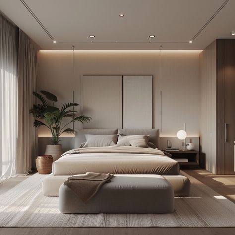 False Ceiling Bedroom Aesthetic, Beige Color Bedroom, Luxury Hotel Room Aesthetic, House Structure Design, False Ceiling Bedroom, Luxurious Rooms, Luxury Closets Design, Sleep Sanctuary, Luxury House Interior Design