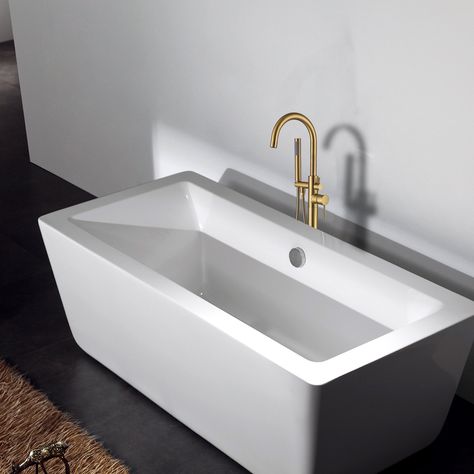 Freestanding Tub, Tub Filler, Shower Hose, Water Temperature, Faucet, Brass, Shower, Water, Design