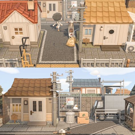 Acnh Tokonoma, Animal Crossing Japanese Neighborhood, Citycore Animal Crossing Entrance, Japanese Neighborhood Animal Crossing, Acnh Transition Areas, Japanese Citycore Acnh, Acnh Airport Entrance Designs, Japanese City, Acnh Japanese Rural Town