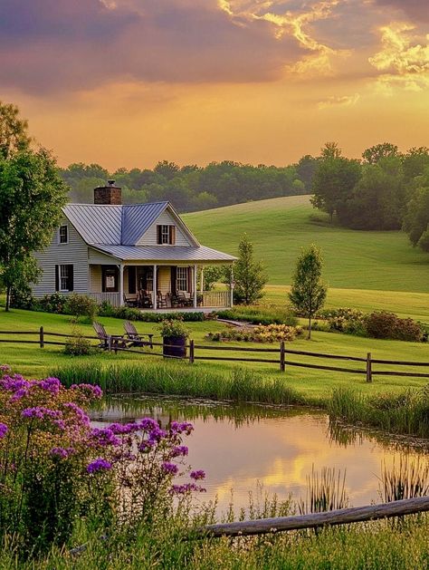 House On A Lot Of Land, Southern Aesthetic, Fairytale Houses, Farm Land, House Plans Mansion, House Farm, Future Farms, Dream Life House, Cottage Farm