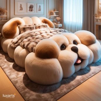 Double the Cuteness: Dog-Shaped Beds for a Cozy Bedroom 22 Cute Big Dogs, Unique Dog Beds, Giant Dog Beds, Big Dog Beds, Big Stuffed Animal, Cozy Dog, Large Beds, Small Bed, Like A Cat