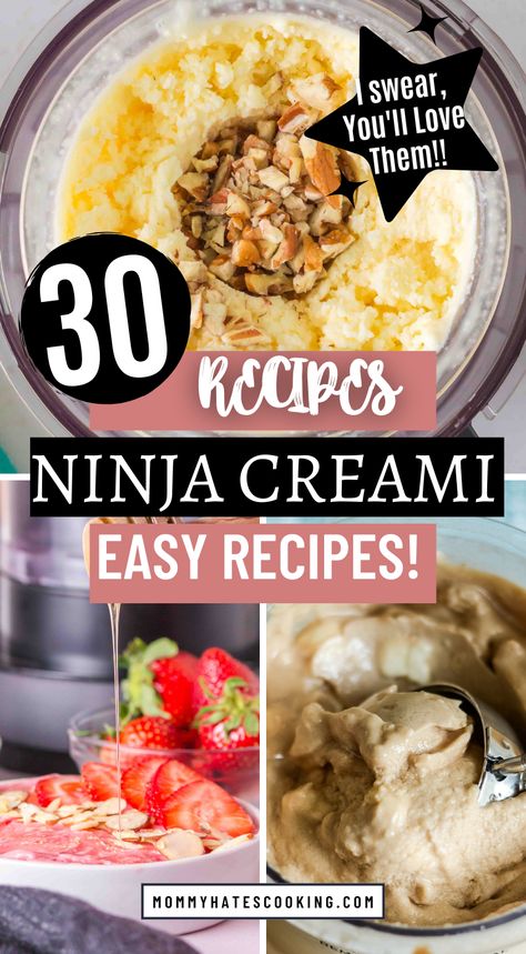 ninja creami recipes Ninja Cream Recipe Easy, Smoothie Bowl Recipe Ninja Creami, Ninja Creami Recipes Protein Shakes, Lite Ninja Creami Recipes, Cremi Ninja Recipes Healthy, Ninja Cream Smoothie Bowl, Vanilla Ninja Creami Recipe, Ninja Creami Slushie, Creami Recipes Ninja