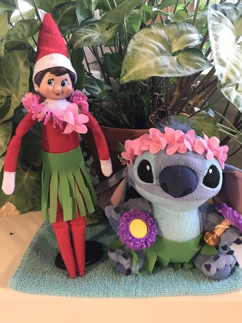 Disney Themed Elf On The Shelf, Stitch Elf On The Shelf, Elf On Shelf Disney Ideas, Moana Elf On The Shelf Ideas, Elf Disney Ideas, Elf On The Shelf Ideas Disney, Disney Elf On The Shelf, Elf On The Shelf Disney Ideas, Disney Elf On The Shelf Ideas