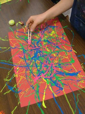 Art with Mrs. Seitz: 3rd Grade Vetenskapliga Experiment, Jackson Pollock Art, Adaptive Art, Classe D'art, Sensory Art, Messy Art, 3rd Grade Art, Painting Activities, Paint Projects