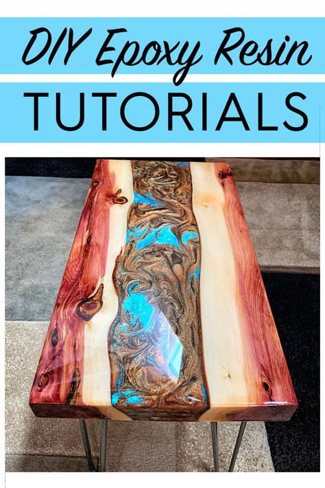 Check out these step-by-step tutorials for DIY epoxy resin art - river tables - deep pour - custom knife scales - and more! Epoxy Wood Projects Diy, Epoxy Tables Ideas, Working With Epoxy Resin, How To Epoxy A Table, Deep Pour Epoxy Projects, Resin Tables With Wood, Diy Epoxy Resin Table Top, Epoxy Resin Crafts Wood, Epoxy Table Top Diy