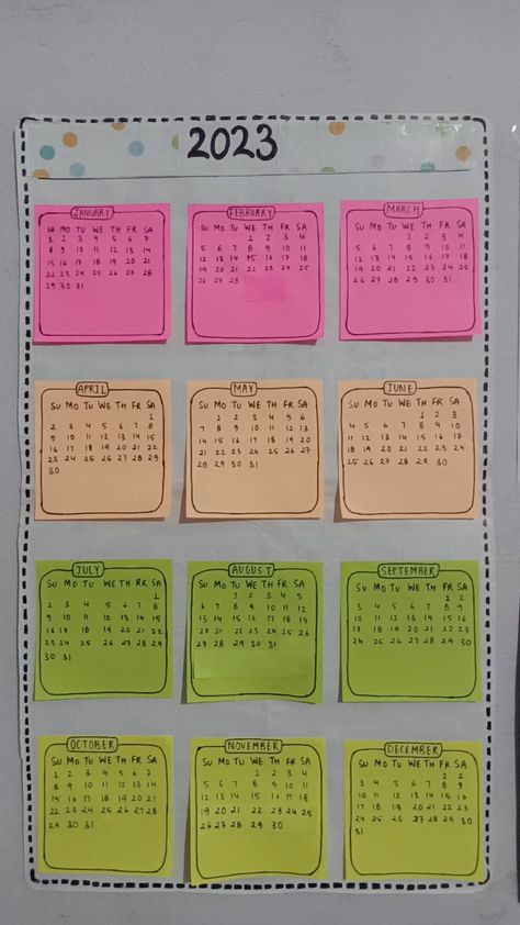 Sticky Notes Ideas Wall Bedroom, Sticky Note Decor, Calender 2023, Sticky Notes Quotes, Exam Planner, Diy Popsicle Stick Crafts, Notes Project, Finches Bird, Diy Room Decor For Teens