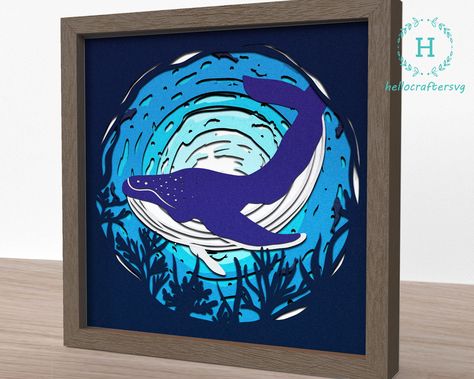 Whale Svg, Shadow Box Svg, 3d Shadow Box, Diy Presents, Cricut Files, Cricut Craft Room, Svg Silhouette, Scan N Cut, Silhouette Files