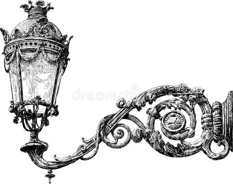 Street Lamp Illustration, Old Street Lamp, Lantern Sketch, Lamp Illustration, Sketch Images, House Lamp, Old Lamps, Old Street, Street Lamp