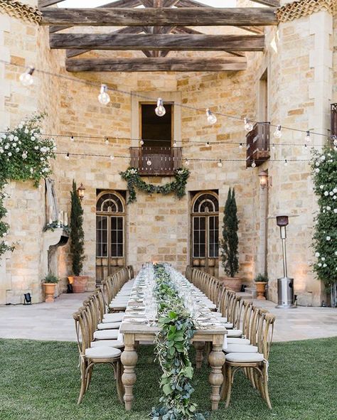 And the reception was just as beautiful as the ceremony for @alysscampanella and @torrancecoombs Sunstone Wedding this past weekend. We still can't believe it's over! Link in bio for more pics. Full spread in @theknot magazine coming out in August! Planning & Design by: @cakeandpunch_ Photo by: @thewhywelove Florals by: @altflowers Table by: @archiverentals & @otisandpearl Venue: @sunstonewinery Tuscan Wedding Theme, Tuscan Wedding, Table Set Up, Tuscan Style, Long Table, Tuscany Wedding, Wedding Goals, Wedding Destination, Italian Wedding