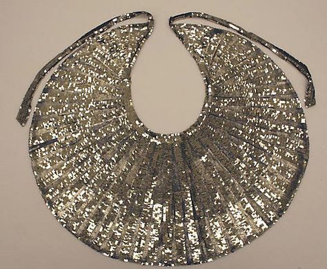 Collar  1925-39 Diy Sequin, Sequin Art, Sequin Collar, Ruff Collar, Vietnam Fashion, Necklace Collar, Costume Institute, Creation Couture, Gold Sequin