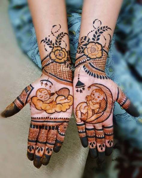 @monikajain_mehndi posted on their Instagram profile: “#demandonclient #babyboy #heenalife #mehndicreative #hennaartist #happyclient #monikajain_mehndi…” Baby Shower Mehendi Designs, Baby Mehendi, Mehendi Course, Mendi Design, Karva Chauth Mehndi Designs, Baby Mehndi Design, Simple Mehendi Designs, Heena Design, Mehndi Designs 2018