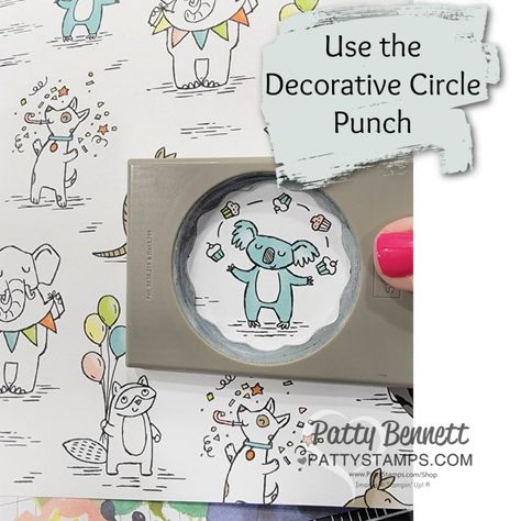 Zany Zoo Stampinup Cards, Decorative Circle Punch Stampin Up Cards, Zany Zoo Stampin Up Cards, Stampin Up Zany Zoo Card Ideas, Stampin Up Decorative Circle Punch, Stamping Up Decorative Circle Punch, Zoo Crew Dsp Stampin Up Cards, Stampin Up Zany Zoo Bundle, Stampin Up Zoo Crew