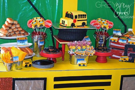 Wheels on the Bus Party | CatchMyParty.com Wheels On The Bus Party, Ace Birthday, School Bus Party, Energy Bus, Planes Birthday Party, Bus Party, Natural Lotion, Planes Birthday, Bubble Guppies Birthday