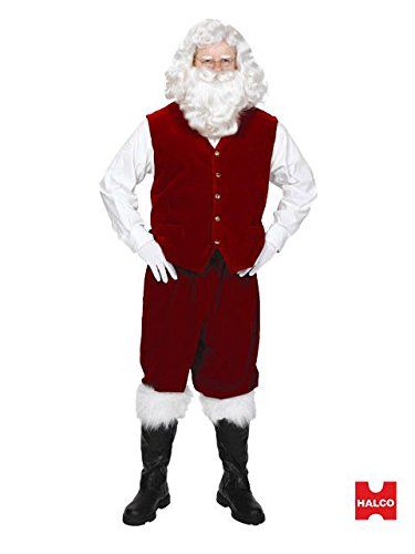 #ChristmasCostumes Santa Suits For Sale, Xmas Fancy Dress, Vest With Buttons, Santa Claus Suit, Burgundy Vest, Velvet Vest, Velvet Christmas, Santa Suits, Velvet Suit