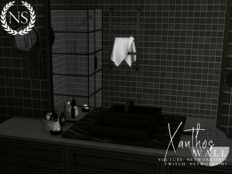 Sims 4 Xanthos Tile Wall A greyscale tile wall. Filesize: 1 MB Author: networksims #sims #wallpaper #gaming #build_walls_floors #sims4cc #sims4 Sims 4 Tile Cc, London Brick, Hall House, Sims 4 Cc Download, Sims Wallpaper, Best Sims, Tile Wall, Post Baby, Sims 4 Build