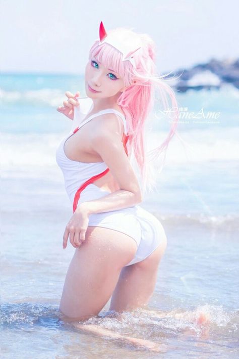 Untitled Zero Two Cosplay, Swimsuit Cosplay, Zero Two, Popular Anime, Darling In The Franxx, Cute Swimsuits, Cosplay Anime, Photo Book, Science Fiction