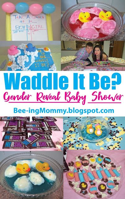 Waddle It Be?  Gender Reveal baby shower duck theme party What The Duck Is It Gender Reveal, Reveal Party Food Ideas, Gender Reveal Party Food Ideas, Duck Baby Shower Theme, Gender Reveal Food, Easter Gender Reveal, Gender Reveal Party Food, Baby Ray, Creative Gender Reveals