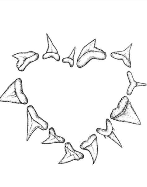 Shark Tooth Tattoo, Tooth Tattoo, Shark Tooth, Shark Teeth, Heart Tattoo, Make Your Day, Make Your