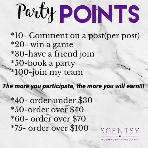 Scentsy Party Points, Scentsy Goal Post, Party Points Scentsy, Types Of Scentsy Parties, Order Anytime During The Party Scentsy, Scentsy Pre Party Posts, Party Points, Scentsy Flyers, Scentsy Games