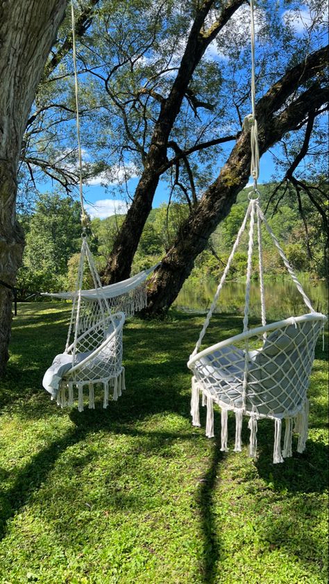 Swings In Backyard, Tree Swing Ideas, Hanging Swings, Tree Net, Garden Fairy Costume, Remodeling House, Tree Swings, Fancy Tree, Dream Garden Backyards