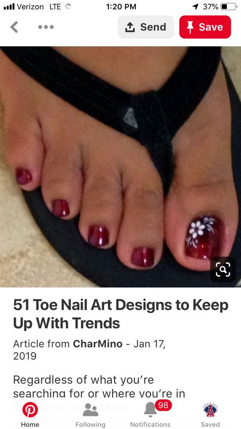 Mani Designs, Beach Toe Nails, Toe Art Designs, Flower Toe Nails, Nail Flowers, Toenail Designs Summer, Red Toenails, Beach Nail Designs, Pedicure Designs Toenails