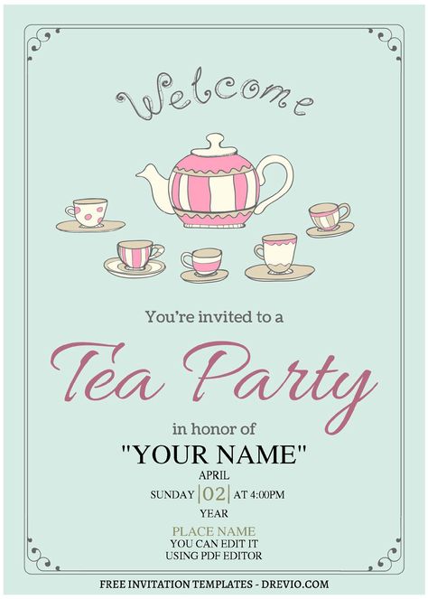 Nice (Free Editable PDF) Adorable Tea Party Birthday Invitation Templates How to throw a Tea Party Baby Shower Wondering how to throw a Tea Party Baby Shower? Then read on! A Tea Party Baby Shower is one of the prettiest Baby Shower themes around and loved by Guests! If you... High Tea Invitations, Ladies Tea Party, Tea Party Baby Shower Invitations, Preschool Prep, Ladies Tea, Wonderland Artwork, Tea Quotes, Tea Party Invitations, Free Invitation Templates